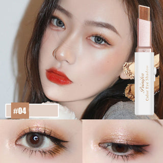 Lazy Eyeshadow Stick Stereo Gradient Shimmer Double Color Eye Shadow Pen Waterproof Easy To Wear Eyeshadow - Phosgene