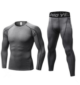 Men's Fitness Running Compression Training Suit Tights Long-sleeved Shirt Pants Leggings Sports Suit Fitness Sportswear - Phosgene