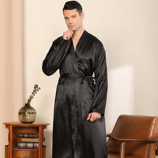 Men's Robe Ultra-thin Cardigan Nightgown Loose Plus Size - Phosgene