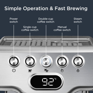 Geek Chef Espresso Machine, 20 Bar Espresso Machine With Milk Frother For Latte, Cappuccino, Macchiato, For Home Espresso Maker, 1.8L Water Tank, Stainless Steel, Ban On Amazon Phosgene