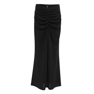 French Fishtail Skirt Black Pleated Sheath Dress Design Sense - Phosgene