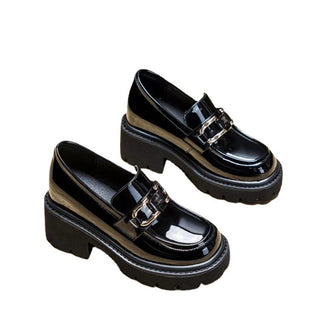 British Style Vintage Leather Shoes Women - Phosgene