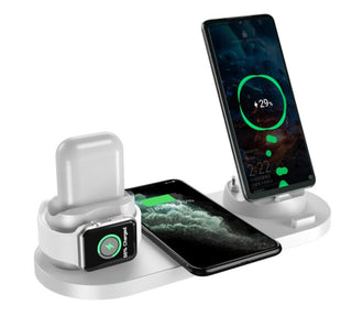 Wireless Charger For IPhone Fast Charger For Phone Fast Charging Pad For Phone Watch 6 In 1 Charging Dock Station - Phosgene