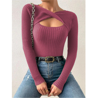 European And American Irregular Hollow Pullover Sweater - Phosgene