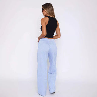 Women's Simple Striped Trousers Temperament Commute - Phosgene