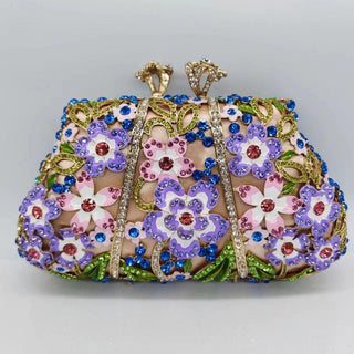 Dripping Oil Diamond Evening Bag Enamel Color Flower Clutch Phosgene