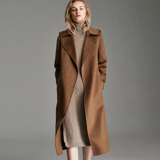 Fashionable Long Knee Length Woolen Jacket - Phosgene