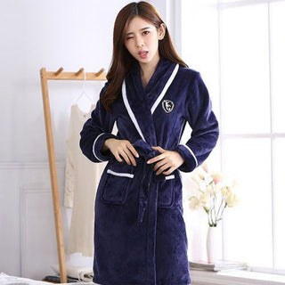 Flannel Thickened Long Section Bathrobe Men - Phosgene