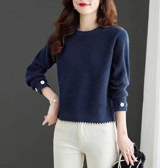 Women's Knitwear Simple Crew Neck Pullover Sweater - Phosgene