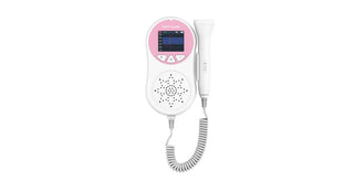 Pocket Fetal Doppler Digits Curve Display Pregnancy Baby Heart Rate Monitor,3Mhz Pink Phosgene