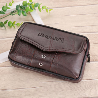 Men's Leather Belt Waist Bag With Large Capacity - Phosgene