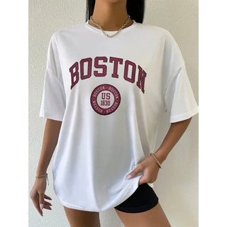 Boston USA City Printed Womans Short T-shirt Phosgene