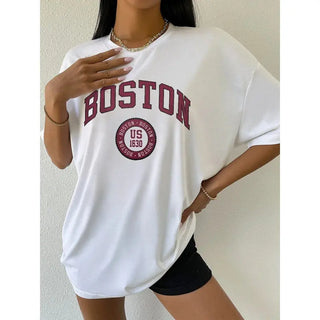 Boston USA City Printed Womans Short T-shirt Phosgene