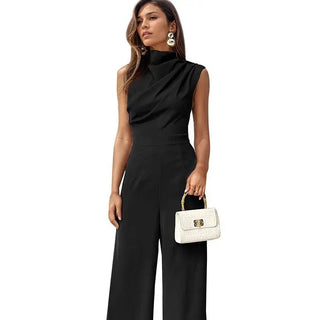 Casual Sleeveless Solid Color Wide Leg Jumpsuit Phosgene