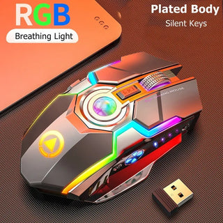 Color Wireless Gaming RGB Rechargeable Mute Button Mouse Phosgene