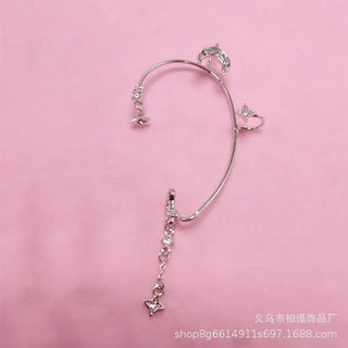 Diamond Four Awn Star Moon XINGX No Piercing Ear Hooks Phosgene