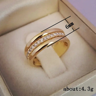 European And American Style Simple Golden Ring Jewellery, Copper Plated Fashion Ring Phosgene