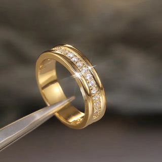 European And American Style Simple Golden Ring Jewellery, Copper Plated Fashion Ring Phosgene