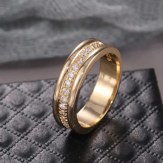 European And American Style Simple Golden Ring Jewellery, Copper Plated Fashion Ring Phosgene