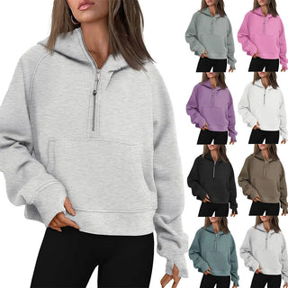 Fall Winter Hooded Zipper Thickening Sweater Phosgene