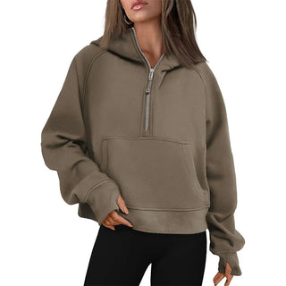 Fall Winter Hooded Zipper Thickening Sweater Phosgene