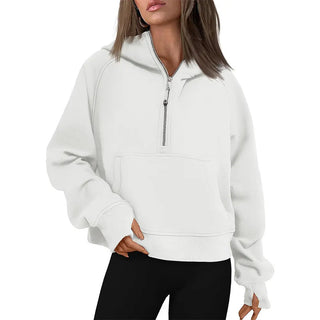 Fall Winter Hooded Zipper Thickening Sweater Phosgene