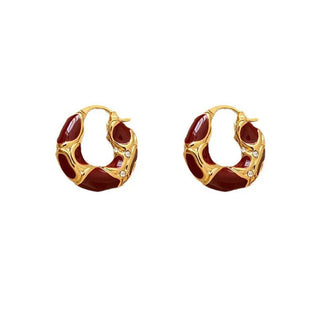 Fashion Jewelry Hoop Earrings Female Enamel Lava Ear Ring Phosgene