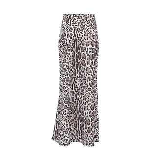 Fashion Leopard Print Long Dress For Women High Waist Drooping Phosgene