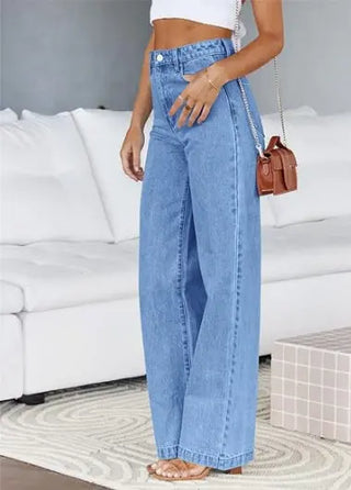 Fashion Women's Jeans Loose All-matching Straight Phosgene