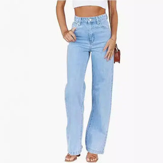 Fashion Women's Jeans Loose All-matching Straight Phosgene