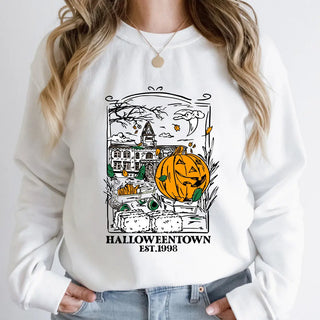 Female Halloween Printed Crew Neck Sweatshirt Phosgene