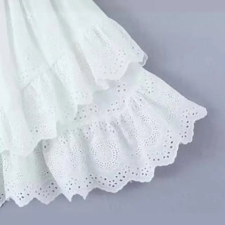 French Style Pure White Lace Skirt Phosgene