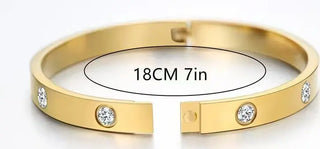 Gold Bracelets For Women 14K Gold Plated Friendship Love Bangle Bracelets Cubic Zirconia Stainless Steel Bracelet Jewelry Christmas Valentines Graduation Gifts For Women Teen Girls Phosgene