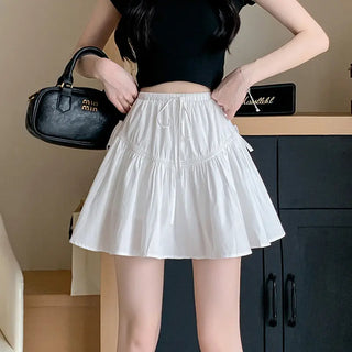 High Waist Anti-exposure Tiered Skirt Phosgene