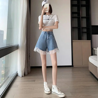 High Waist Design Denim Shorts For Women Phosgene