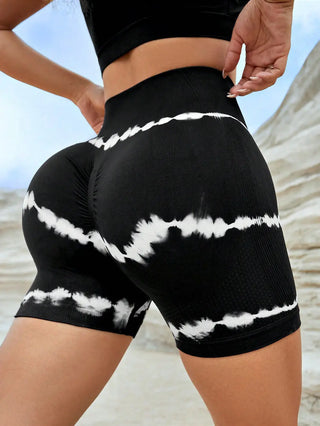 High Waist Tie-dye Yoga Shorts For Women Shorts Phosgene