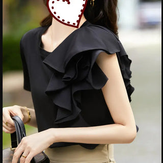 Irregular Ruffled Sweet Temperament Top For Women Phosgene