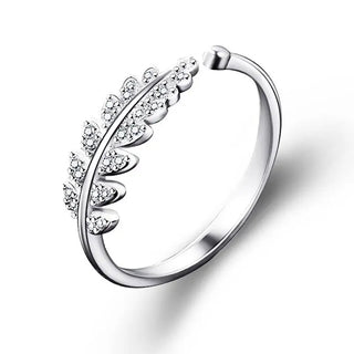 LNRRABC Woman Jewelry Fashion Simple Design Leaf Ring Personality Female Flower Rings Wedding Rings for Women Phosgene