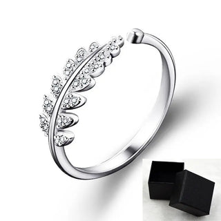 LNRRABC Woman Jewelry Fashion Simple Design Leaf Ring Personality Female Flower Rings Wedding Rings for Women Phosgene