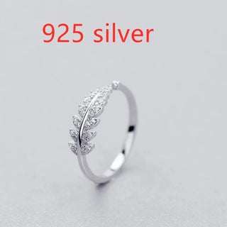 LNRRABC Woman Jewelry Fashion Simple Design Leaf Ring Personality Female Flower Rings Wedding Rings for Women Phosgene