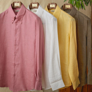 Long Linen Sleeves Shirt Large Pointed Collar Italian Style Phosgene