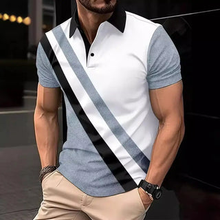 Men's Print Breathable Fashion Polo Shirt Top Phosgene