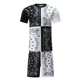 Men's Youth 3D Casual Beach Pants And T-shirt Suit Phosgene