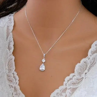 Necklace Earrings Minimalistic Water Drops Suit Phosgene