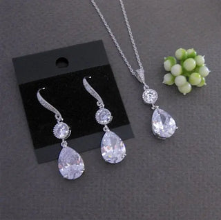 Necklace Earrings Minimalistic Water Drops Suit Phosgene