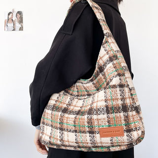 New Plaid Retro Large Capacity Bag For Women - Phosgene