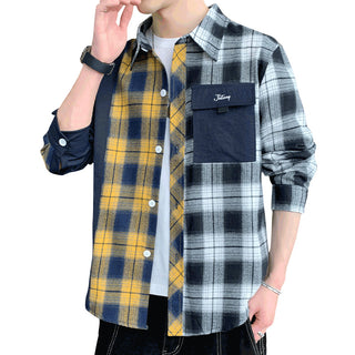 Hong Kong Style Workwear Shirt Men's Long Sleeve Casual Phosgene