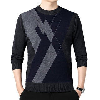 Men's Loose Multicolor Round Neck Warm Sweater Phosgene