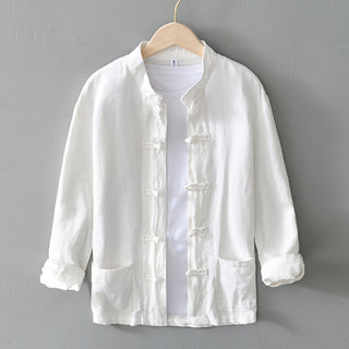 Linen Tang Suit Men's Youth Jacket Tea Suit Chinese Casual Jacket Phosgene