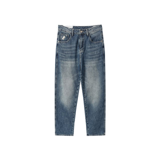 Men's Versatile Straight Leg Washed Jeans Phosgene